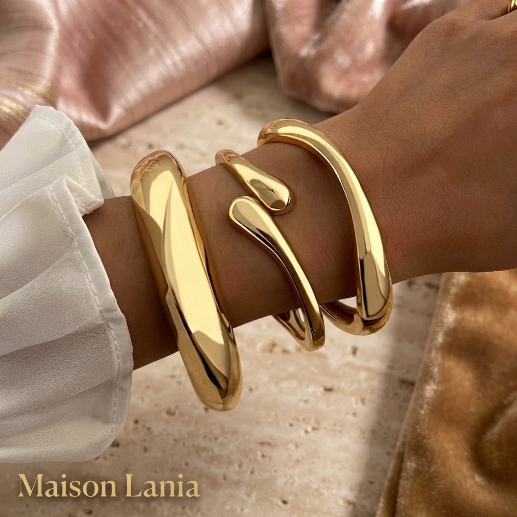 Trio de bracelets chunky water drop - Maison Lania