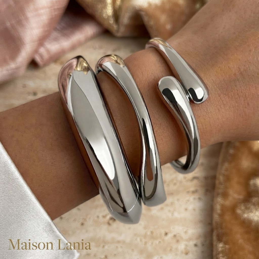 Trio de bracelets chunky water drop - Maison Lania